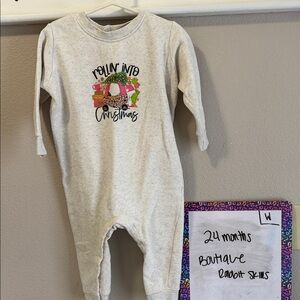 Rabbit Skins Cream Christmas Bodysuit